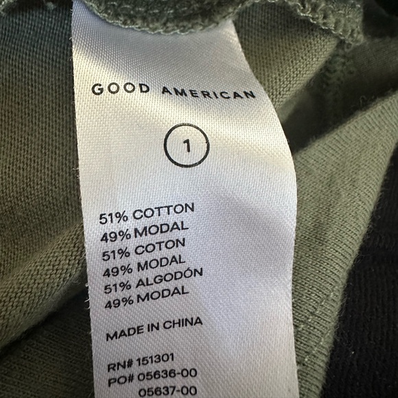 NWT! Good American Corseted Style Sleeveless Green Tee size 1 (small) - Picture 8 of 8